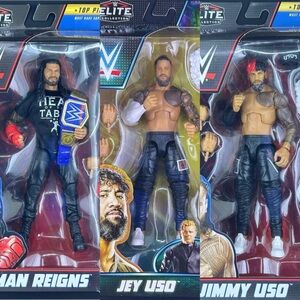 Mattel WWE Elite Bloodline Roman Reigns Jey Jimmy Uso Wrestling Action Figures